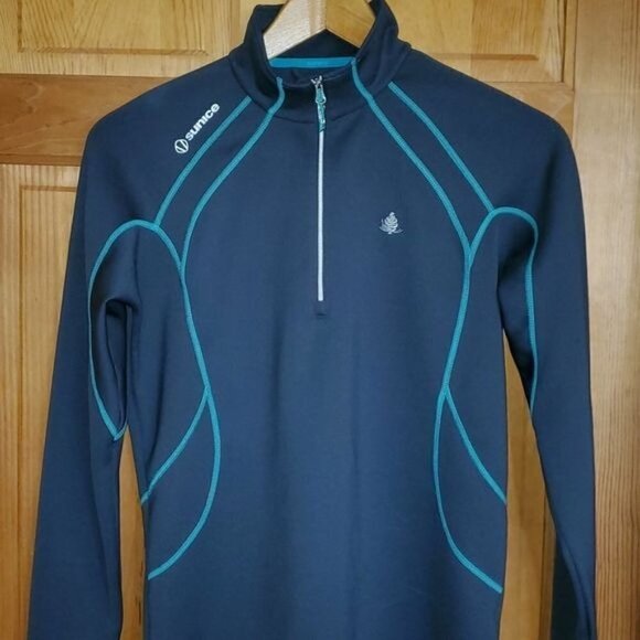 Sunice Sport Super Lite Fx Sz. L Gray 1/4 Zip Jacket w Colorful Seams - Picture 3 of 11